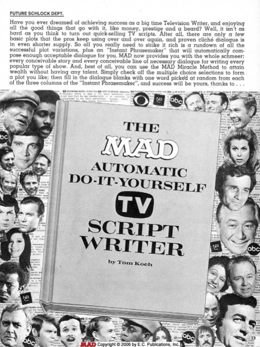 MAD Do-It-Yourself TV Script Writer (1975)
