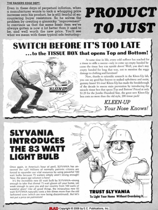 MAD Product Improvements to Justify Higher Prices (1975)