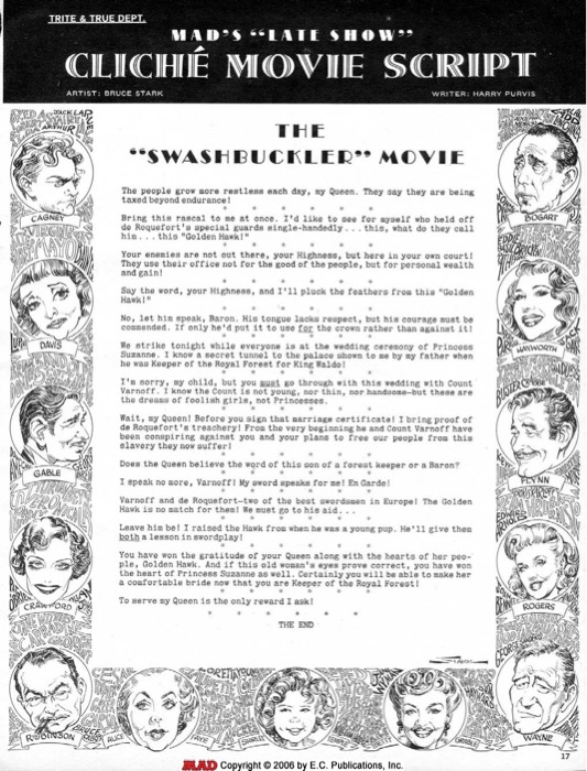 MAD's Late Show - Cliche Movie Script (1971) Flyer