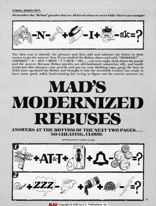MAD's Modernized Rebuses (1979)