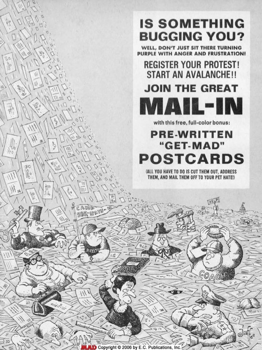 Pre-Writen Get-MAD Postcards (1969)