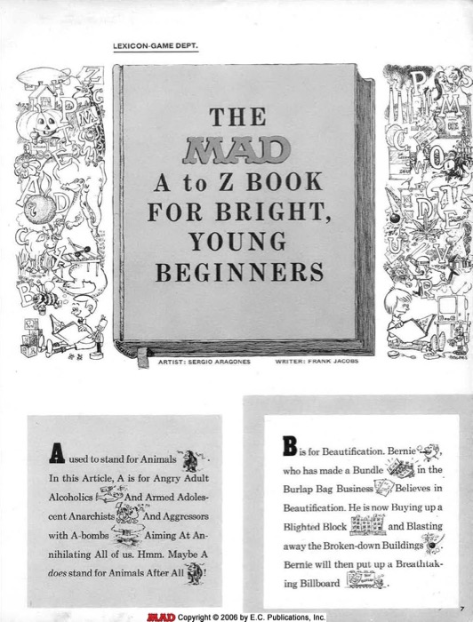 MAD A-Z Book (1972) Mini Strip