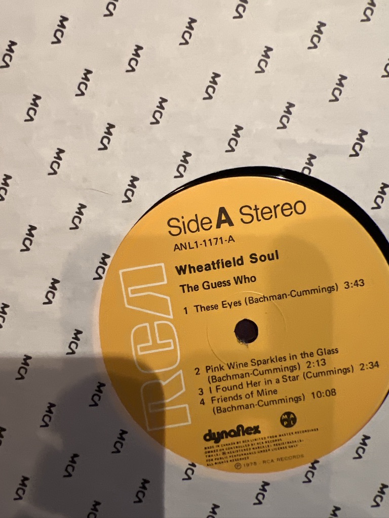 The Guess Who Wheatfield Soul side one label